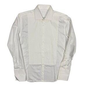 MD Bespoke Tuxedo Shirt White Dress Shirt Custom French Cuff Cotton 16 1/2 Large